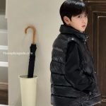 Moncler Enfant Tib Down Vest In Black