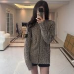 Zipped Cardigan In Grey – Sk772