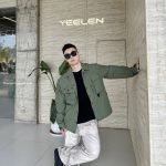Green Tara Stretch Nylon Utility Jacket