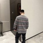 Grey Long-Sleeved Striped T-Shirt In Grey – Sk764