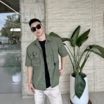 Green Tara Stretch Nylon Utility Jacket