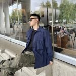 Blue Tara Stretch Nylon Utility Jacket