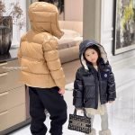 Moncler Enfant Yule Hooded Down Jacket In Beige