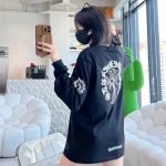 Classic Oval Printed Sweater In Black – Sk778