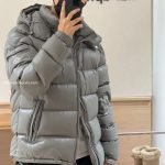 Maya Hooded Short Down Jacket In Grey