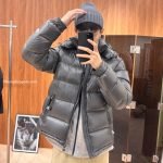 Maya Hooded Short Down Jacket In Grey