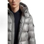 Maya Hooded Short Down Jacket In Grey