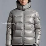 Maya Hooded Short Down Jacket In Grey